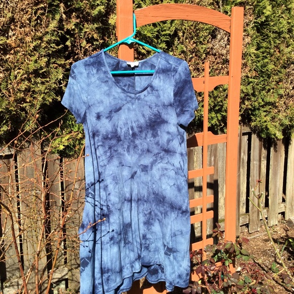 Sweet pea tunic dress blue tie dye pockets boho - Picture 1 of 3